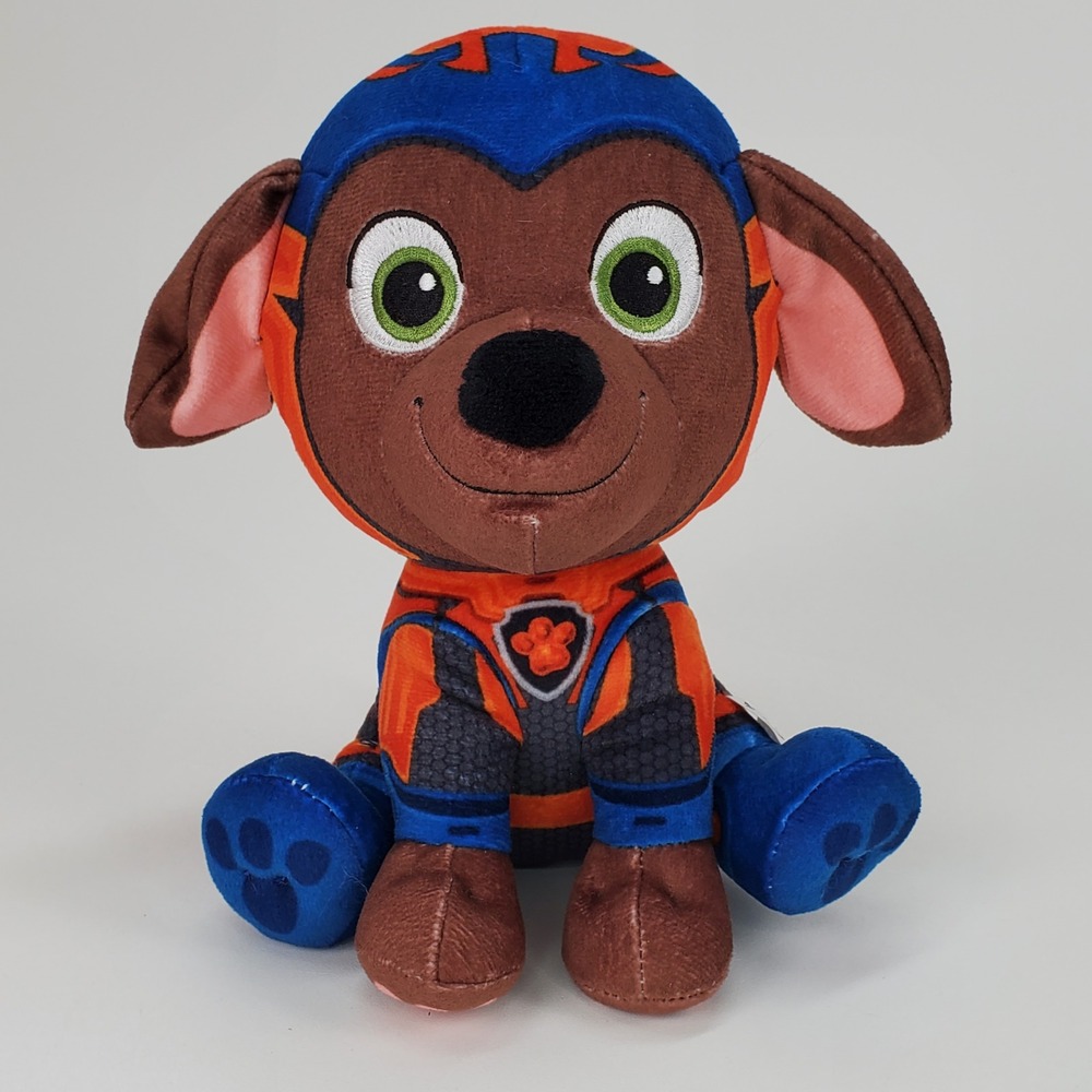 Spin Master Paw Patrol The Mighty Movie Zuma Plush Blue‎ Orange Dog Toy T16604